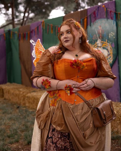 Autumn Fairy 🍁🐌🍂🐿️🤎 #renfaire #autumnfairy #renaissancefaire Renfest Outfit, Autumn Fairy Costume, Character Photoshoot, References Female, 70s Fairy, Medieval Outfits, Renn Faire, Fall Fairy, Ren Faire Outfits