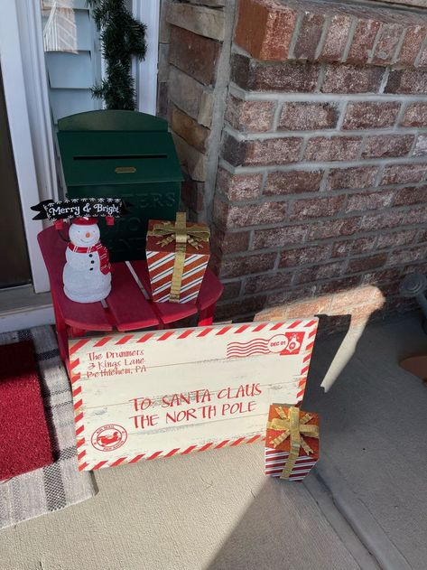 Santas Mail Room Decorations, Santa Letter Station, Letters To Santa Mailbox Diy, Letters To Santa Mailbox Diy Cardboard, Santa Letter Writing Station, Letters To Santa Station, Letters To Santa Mailbox Decor, North Pole Post Office, Santa Letter Writing