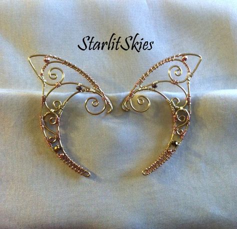 Wire Elf Ears, Elf Jewelry, Wire Fairy, Elf Ear Cuff, Fairy Ears, Wire Wrapped Jewelry Diy, Elf Ears, Indie Jewelry, Fairy Jewelry