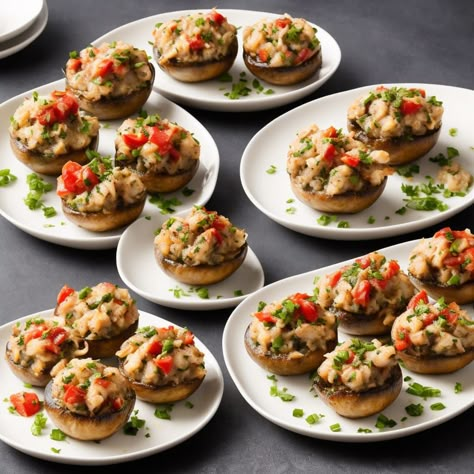 Ruth's Chris Steakhouse's Crab Stuffed Mushrooms Recipe Recipe | Recipes.net Benihana Onion Soup Recipe, Crawfish Stuffed Mushrooms, Stuffed Mushrooms With Crabmeat, Crab Mushrooms Stuffed, Crabmeat Stuffed Mushrooms, Mushrooms Stuffed With Crabmeat, Savory Crab Stuffed Mushrooms, Ruth Chris Steakhouse, Ruth’s Chris Stuffed Chicken