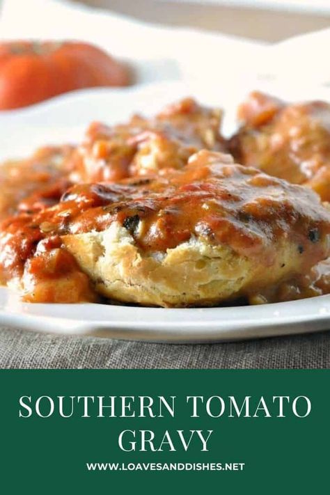 Homemade Tomato Gravy, Tomato Gravy With Fresh Tomatoes, Southern Tomato Gravy, Tomato Gravy Recipe Southern Easy, Tomato Gravy Recipe Southern, Southern Gravy, Southern Cooking Soul Food, Southern Sausage Gravy, Tomato Gravy Recipe