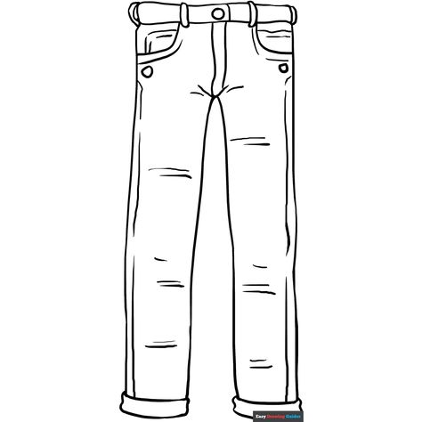 Free Jeans Coloring Page for Kids Jeans Cartoon, Clothes Coloring, Easy Drawing Guides, Free Printable Coloring Sheets, Drawing Guides, Kids Print, Printable Coloring Sheets, Free Jeans, Drawing Tutorial Easy