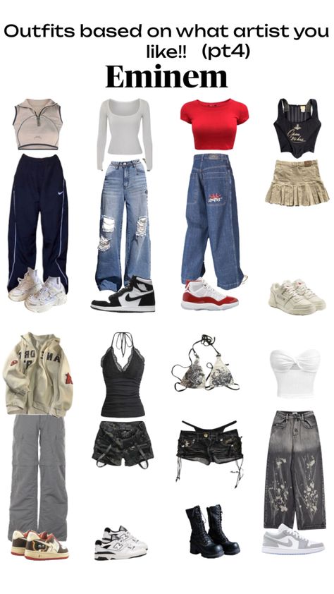 Which artist should I do next #outfitinspo #swiftie #eminem #eminemaesthetic #outfitideas #fashion Eminem Style, Rap Clothes, 2000s Outfit, 2000s Clothes, Famous Outfits, Outfit Inspo Casual, Fashionista Clothes, Easy Trendy Outfits, Cute Everyday Outfits