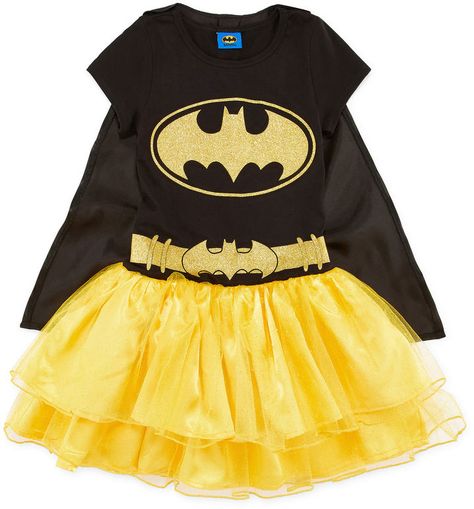 BATMAN Batman Dress with Cape - Girls 7-16 Batman Dress, Bat Logo, Batgirl Costume, Dress With Cape, Cape Dress, Save The Day, Dress Cotton, Batgirl, Dc Comics