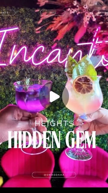 Magda | Date Ideas & Things to do in Houston 🤘🏽 on Instagram: "✨ Houston Hidden Gem! ✨

If you’re in the Heights this weekend, add @incantohtx — It’ll be your next go-to spot for specialty cocktails, great food and vibes. 🍹🍽️

💎 Must-Try: Paradisco, Elena & Pink Flamingo 
🍸 Happy Hour: 4-7 PM | 2 - 11 PM Sundays 
50% off all cocktails! 
📍 Location: 1039 Yale St.

Whether you’re planning a romantic date night or hanging with friends, this is the perfect spot to unwind and sip in style. We loved all the cocktails and 🖤

 #houstonbars #houstongems #HoustonHeights #houstoncocktails #houstonfoodie #houstoninfluencer #HTXDateNight #houstondatenight #mysecrethouston" Houston Spots, Houston Brunch, Houston Bars, Houston Foodie, Things To Do In Houston, Specialty Cocktails, Houston Heights, Houston Restaurants, Romantic Date Night