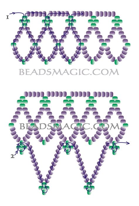 free-beading-pattern-1 Seed Bead Patterns Free, Anting Manik, Beads Magic, Beaded Ornament Covers, Beaded Necklace Patterns, Beading Netting, Bracelets Beads, Beading Patterns Free, Seed Bead Patterns