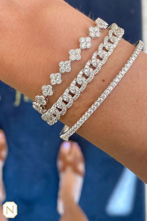 Tennis Chain Bracelet, Unique Diamond Bracelet, Tennis Bracelet Diamond For Women, Diamond Tennis Bracelet Stack, Diamond Bracelets Women, Tennis Bracelet Stack, Bangles Diamond, Diamond Chain Bracelet, Bangle Diamond