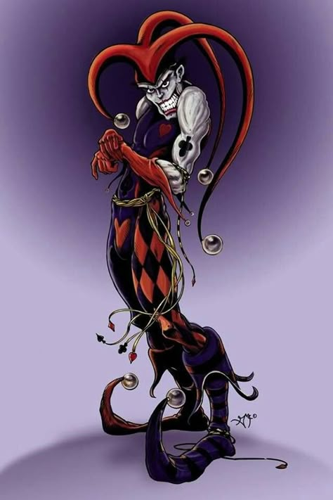 Aa Jester Tattoo Design, Jester Tattoo Jokers, Dark Jester Tattoo, Jester Art Dark, Animated Joker Tattoo, Wicked Jester, Jester Tattoo, Evil Jester, Evil Clown Tattoos