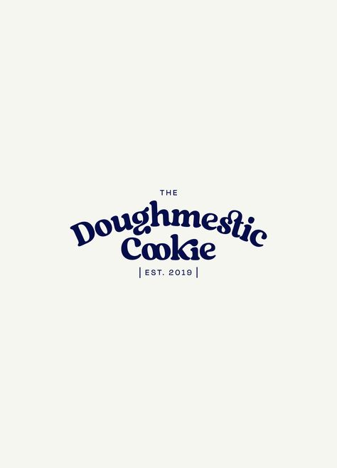 The Doughmestic Cookie Biscuits Branding, Dessert Branding Design, Cookie Brand Logo, Logo Cookies Design Branding, Bake Logo Design, Cookie Branding Design, Cookies Graphic Design, Biscuit Branding, Preppy Logo Design