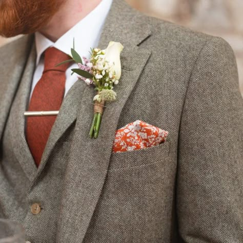 Groomsmen Presents, Formal Wedding Attire, Burnt Orange Weddings, Orange Suit, Kids Ties, Orange Bows, Orange Tie, Floral Pocket, Orange Wedding