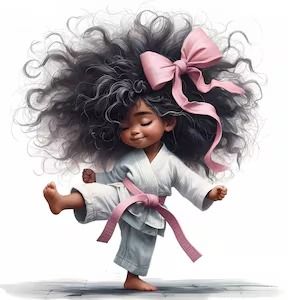 SerendipityStudioID - Etsy Karate Clipart, Baby Dancing, Simple Sketches, Black Betty Boop, Karate Girl, Black Inspiration, Girl Clipart, Jpg Images, Sports Art