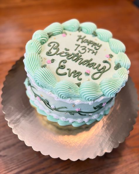 Happy Birthday Eva!!🤍 #birthday #birthdaycake #teenager#13 #mintgreen #florals March Birthday Cake, March Birthday, Instagram Happy Birthday, March 19, Happy Birthday Wishes, Mint Green, Birthday Cake, Happy Birthday, Cake