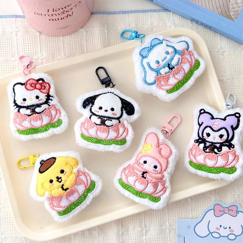 Cartoon Sanrio Star Broochs Plush Doll Kuromi My Melody Hello Kitty Cinnamoroll Brooch Keychain Hello Kitty Cinnamoroll, Melody Hello Kitty, Kuromi My Melody, My Melody, Plush Dolls, Hello Kitty, Kitty, Dolls, Stars