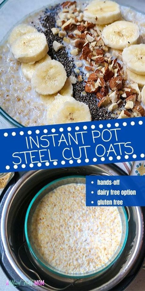 Instant Pot Oatmeal, Steel Cut Oats Recipe, Steel Cut Oatmeal, Instant Oatmeal, Steel Cut Oats, Photo Food, Oats Recipes, Instapot Recipes, Instant Pot Pressure Cooker