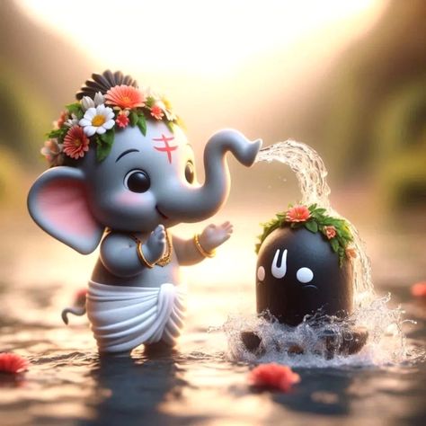 Bal Ganesh Cute Wallpaper, Lord Ganesha With Shiva, Lord Ganesha Cute Images, Ganpati Cute Images, Bal Ganesh Cute, Bal Ganesh Images, Baby Ganesha Cute, Cute Ganesh Ji, Bappa Images