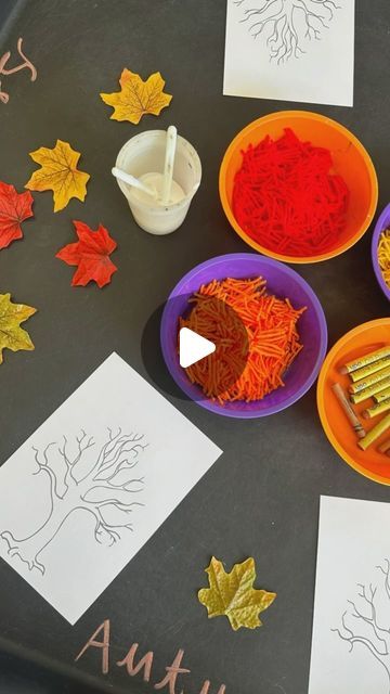 Selin ~ 🎨 🖍️ Reception Class Teacher 🖍️ 🎨 on Instagram: "Autumn theme trees 🍂 🍂 

Who else loves autumn themed provision 🙋🏻‍♀️ drop a 🍁 in comment if you think you will try this with your little ones 🫶🏻

#finemotor #finemotorskills #autumn #season 
#eyfs #eyfsideas #eyfsteacher #eyfsinspiration #eyfsteachersofinstagram #eyfsactivities #earlyyears #earlyyearsideas #education #kinder #kindergarten #prek #teacher #primaryteacher #primaryschool #receptionteacher #tufftray #play #playideas #tufftrayideas #eyfsreceptionteacher #school #learning #artsandcrafts" Autumn Provision Eyfs, Autumn Number Activities Eyfs, Autumn Activites For Eyfs, Autumn Activities For Preschool, Autumn Topic Eyfs, Year 1 Continuous Provision Seasons, Autumn Interest Table Eyfs, Eyfs Autumn, Scarecrow Activities