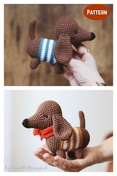 Crochet Dachshund Dog Amigurumi Free Pattern, Crochet Dashound Pattern Free, Crochet Dashound, Dachshund Amigurumi Free Pattern, Weiner Dog Crochet Pattern, Dachshund Crochet Pattern Free, Crochet Dachshund Pattern Free, Crochet Weiner Dog, Dog Crochet Patterns Free