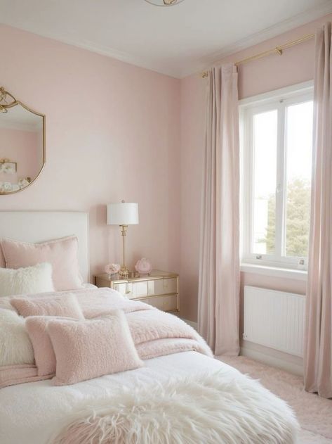 Light Pink Bedroom Ideas, Pink Bedroom Ideas For Women, Light Pink Bedroom, Pink Bedroom Accessories, Light Pink Bedrooms, Bedroom Ideas For Women, Blush Pink Bedroom, Pastel Bedroom, Pink Bedroom Ideas