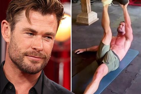 Marvel's Thor actor Chris Hemsworth suffered a major wardrobe malfunction according to his eagle-eyed fans, who claim they were able to catch a cheeky glimpse of his manhood Chris Hemsworth Shirtless Muscle, Chris Hemsworth Baby, Chris Hemsworth Thor Workout, Chris Hemsworth Abs, Chris Hemsworth Muscles, Thor Body, Chris Hemsworth Body, Chris Hemsworth Workout, Chris Hemsworth Gif