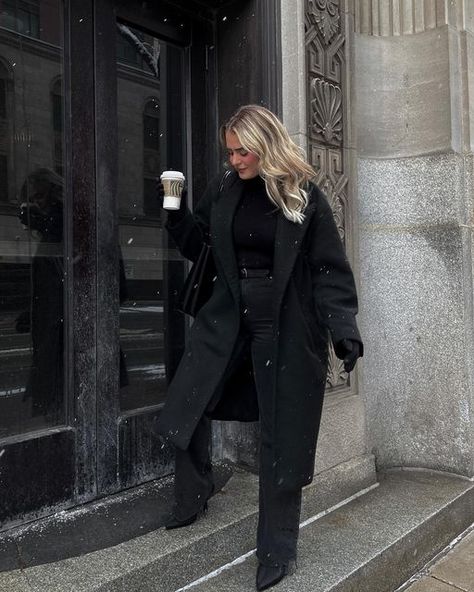 melody on Instagram: "🌨️☕️ . . pointy toe boots, tote and turtleneck is @zara wide leg black jeans and belt @dynamiteclothing coat @hm . . #zaraoutfitsdaily #winter2023 #winterfashion2023 #zaraoutfitoftheday #winteroutfits #dynamitestyle #winterstylefashion #matildadjerf #parisianstyle #matildadjerfstyle #everydaystyle #aestheticall_you #winter2023❄️☃️ #becauseofvogue #winteroutfits❄️ #torontostreetstyle #londonstreetstyle #hmstyle #copenhagenstyle #discoverunder5k #coldweatherstyle #styleo Pointy Black Boots Outfits, Black Wide Leg Jeans Outfit Winter, Pointy Toe Boots Outfit, Black Pointy Boots Outfit, Pointy Boots Outfit, Wide Leg Black Jeans Outfit, Black Wide Leg Jeans Outfit, Neutral Winter Outfit, Casual Coats For Women