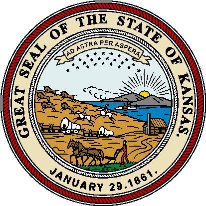 State Seal of Kansas Kansas Day, Kansas Flag, American States, State Of Kansas, Kansas Usa, State Symbols, Seal Logo, College Logo, Kansas State