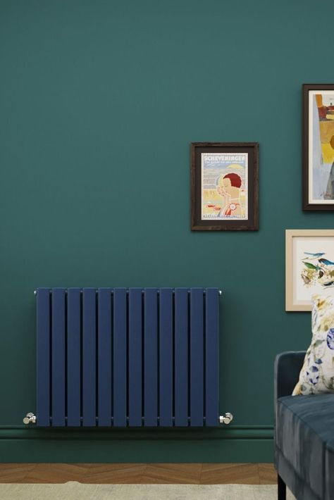 Did you know that blue colour schemes encourage calmness, serenity, orderliness, and tranquility?⁠ ⁠ Our deep sea blue Alpha rads are the perfect match for chilled-out living spaces 💙⁠ ⁠ Shop the radiator! Lavabo D Angle, Vertical Radiator, Horizontal Radiators, Vertical Radiators, Electric Radiators, Column Radiators, Designer Radiator, Vertical Design, Types Of Rooms