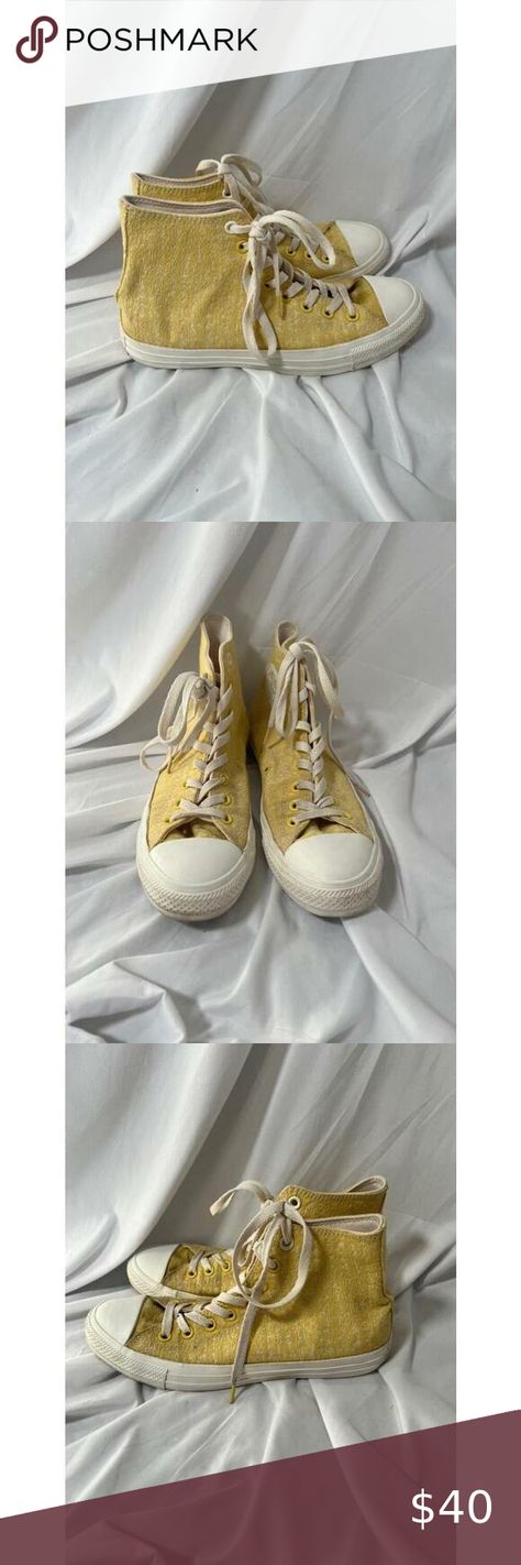 Converse CHUCK TAYLOR ALL STAR HYBRID TEXTURE HI - Yellow- size 9 Retro Pastel, Converse Chuck Taylor All Star, Chuck Taylor All Star, Converse Chuck, Converse Shoes, Chuck Taylor, Chuck Taylors, Canvas Material, High Top