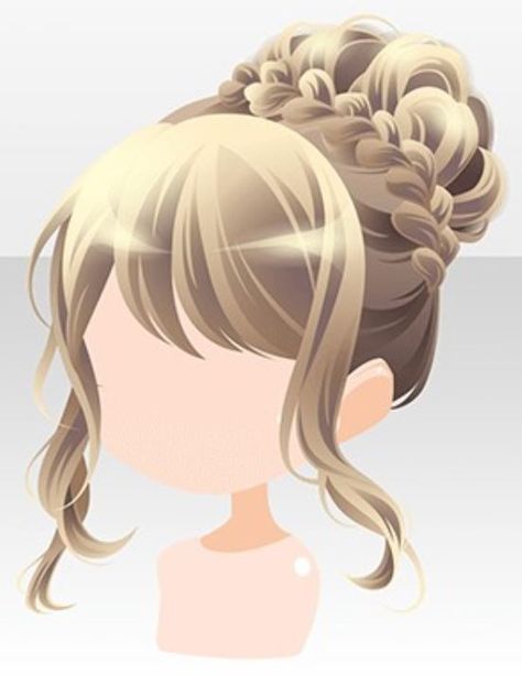 Anime Hair Bun Drawing, Low Bun Drawing Reference, Hair Bun Art Reference, Manhua Hairstyle, Buns Hair Drawing, Puffy Hairstyles Drawing, Bun Hair Reference, Bun Hairstyles Drawing Reference, Anime Bun Hairstyles