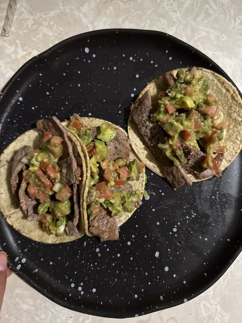 Girl dinner 💫 Carne asada tacos with guacamole for dinner 😽 carne asada, beef tacos, tacos, sonora, real tacos, food aesthetic, healthy food, food aesthetic, food vlog, mexican tacos, beef healthy tacos, beef, guacamole, homemade tacos, dinner Carne Asada Aesthetic, Real Tacos, Tacos Aesthetic, Tacos With Guacamole, Tacos Dinner, Asada Tacos, Carne Asada Tacos, Beef Tacos, Mexican Tacos