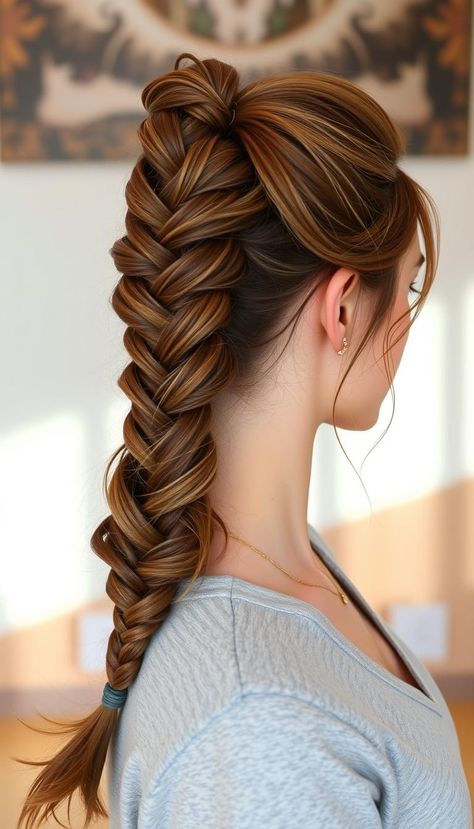 Classic French braid ponytail for a sporty and chic look 💫 #FrenchBraidPonytail #ChicHair Low Braided Ponytail, Sporty Hair, Braided Ponytails, Greek Hair, Tail Hairstyle, French Braid Ponytail, Braid Ponytail, Ponytail Hairstyle, Braided Ponytail Hairstyles