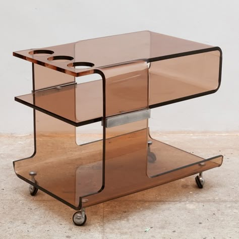 Lucite Bar Cart, Home Bar Sets, Roche Bobois, Vintage Bar, Living Design, Modern Materials, Contemporary Interior, Design Inspo, Room Inspo