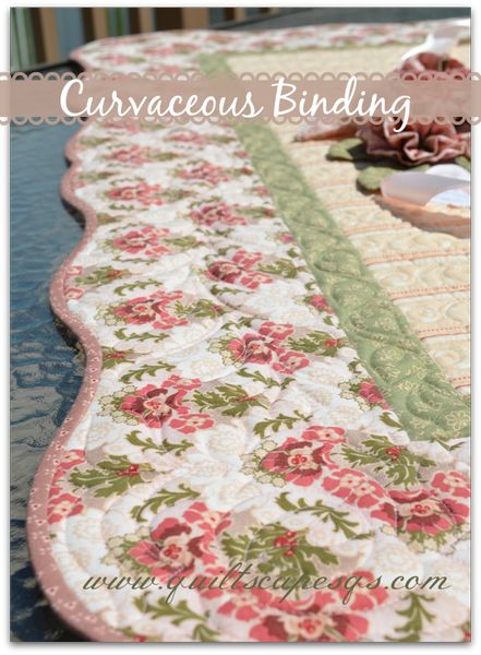 There are times when a quilt calls for a fancy, curvy edge! Fabric:   "Romancing the Past " by Sue Daley for Penny Rose Fabrics, a di... Scallop Edge Quilt, Scalloped Quilt, Quilt Binding Tutorial, Lattice Quilt, Binding Tutorial, Cottage Quilt, Quilting Videos, Quilt Border, Quilt Binding