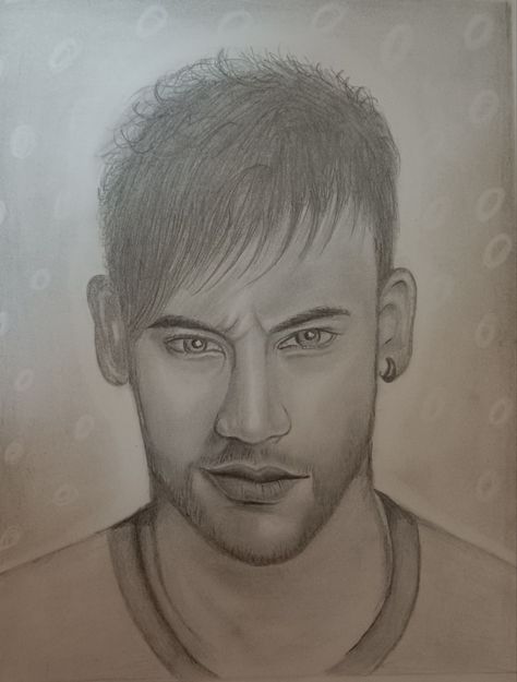 Neymar Drawing Easy, Neymar Jr Sketch, Neymar Jr Drawing, Neymar Drawing, Messi Drawing, Football Player Drawing, Easy People Drawings, Football Drawing, Human Sketch