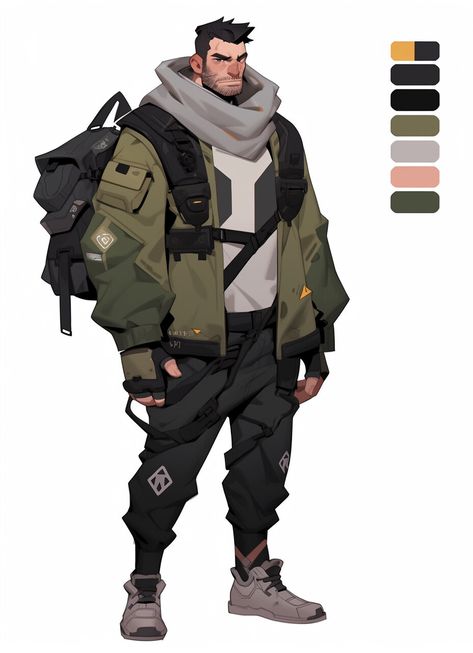 Character Design Astronaut, Cyberpunk Jacket Concept Art, Sci Fi Concept Art Character Design, Ceo Character Design, Sci Fi Hero, Cyberpunk Design Character Concept, Scifi Streetwear, Sci Fi Character Art Male, Hoodie Character Design