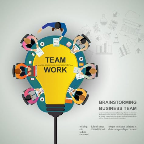 Idea concept for business teamwork. Premium Vector | Free Vector #Freepik #vector #freebackground #freeinfographic #freebusiness #freepeople Business Post Ideas, Recruitment Ads, Office Wall Design, Education Poster Design, Digital Advertising Design, Creative Post, Modern Business Cards Design, Business Team, Business Poster