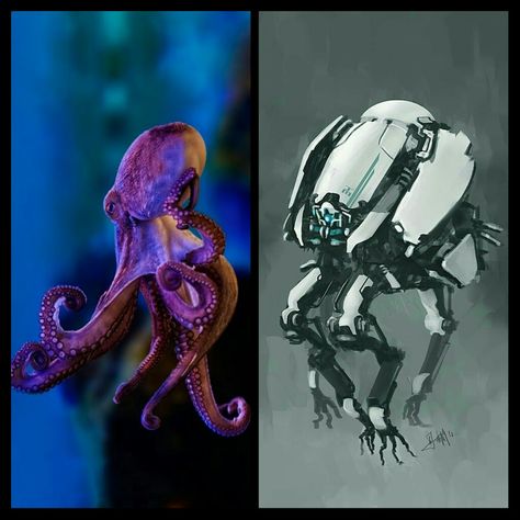 #robot #idea #robotics #octopus #concept Cute Octopus, Octopus Art, Electronics Design, Robots Concept, Diy Electronics, Robot Concept Art, Space Opera, Octopus, Sci Fi