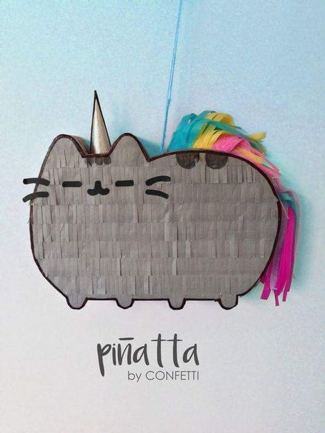 Piñata Party, Pusheen Birthday, Kitten Birthday Party, Cat Themed Birthday Party, Kitten Party, Party Favors For Kids, Pusheen Cute, Piñata Ideas, Pinata Party