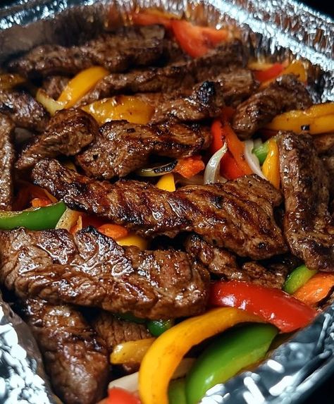 My Heavenly Recipes My Heavenly Recipes Steak Fajitas, Steak Mexican Recipes, Fajitas Steak, Beef Fajita Recipe, Steak Fajitas Recipe, Beef Ideas, Spicy Steak, Recipes Steak, Calories In Vegetables