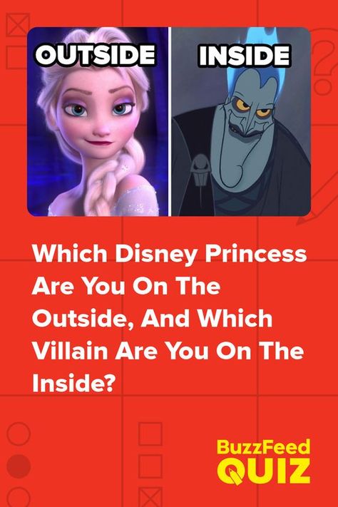 Which Disney Princess Are You On The Outside, And Which Villain Are You On The Inside? #quiz #quizzes #buzzfeed #triviaquestionsandanswers #quizzesbuzzfeed #trivia #quizzesforfun #funquiz #disney Disney Princesses As Villains, Which Disney Princess Am I, Disney Princess Quiz Buzzfeed, Disney Princess Quizzes, Princess Quizzes, Disney Character Quiz, Disney Princess Ages, Disney Buzzfeed, Buzzfeed Quizzes Disney