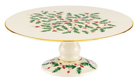 Holiday Footed Cake Stand                                                       … Christmas Cake Stand, Holiday Platters, Figgy Pudding, Holiday China, Footed Cake Plate, Holiday Cake, Lenox Christmas, Cake Stand With Dome, Cake Pedestal