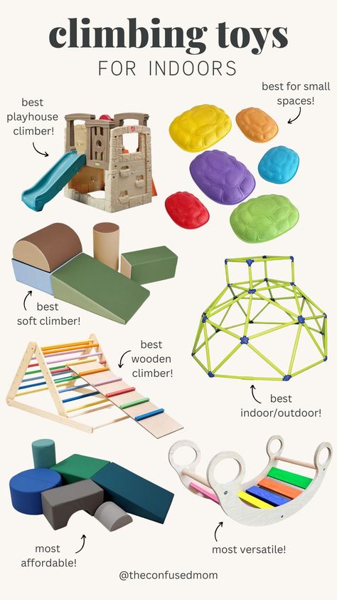 Best climbing toys, best toys for small spaces, affordable climbing toys, indoor, outdoor, soft, wooden, versatile, toddler toys, kid toys, indoor toys, gross motor toys, toddler gift ideas, kid gift ideas, climbing toys for toddlers, climbing toys for kids, toys for boys, boy toys, gift guide for toddlers, gifts for kids, gifts for toddlers, gift guide for kids, active toys for kids Indoor Climbing Structures For Kids, Climbing Structures For Kids, Indoor Play For Toddlers, Active Playroom, Climbing Toys For Toddlers, Toddler Climbing Toys, Educational Toys For Preschoolers, Small Playroom, Cool Toys For Boys