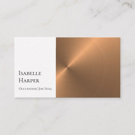 Modern Metallic Copper Professional Business Card Copper Logo Design, Copper Logo, Metal Business Cards, Professional Business Card, Creative Brochure, Business Card Modern, Minimalist Business Cards, Metallic Copper, Copper Patina