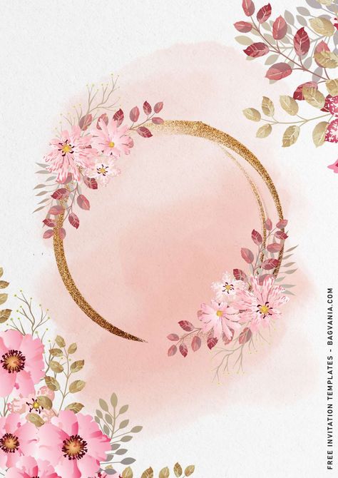 7+ Blush Pink And Gold Birthday Invitation Templates | FREE Printable Birthday Invitation Templates - Bagvania Wedding Invitation Pink And Gold, Liptint Logo Template, Beach Farm, Pink And Gold Background, Pink Template, Pink And Gold Birthday, Wedding Concept, Floral Cards Design, Flower Graphic Design