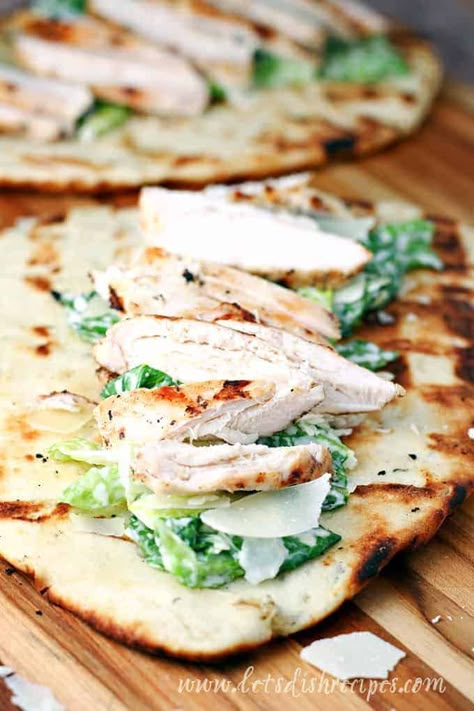 Grilled Chicken Caesar, Chicken Caesar, Flat Bread, Summer Dinner, Caesar Salad, Lunch Snacks, Flatbread, Healthy Meals, Grilled Chicken