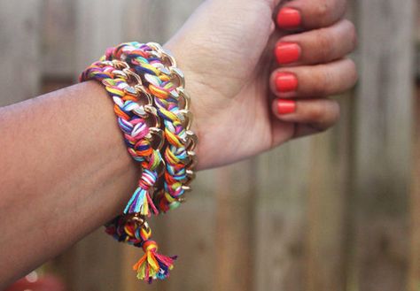 DIY Double-Wrapped Braided Chain Bracelet - Why Don't You Make Me? Chain Bracelet Diy, Easy Diys, Diy Chain, Diy Braids, Diy Jewlery, Box Braids Styling, Woven Chain, Chain Bracelets, Braided Bracelet