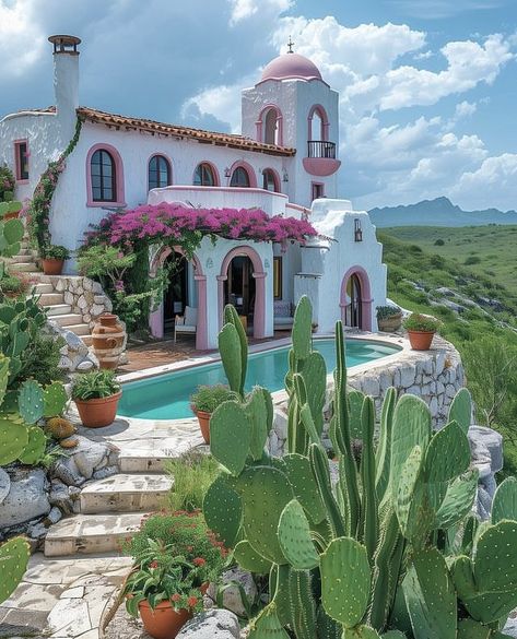 Italian Home Aesthetic Exterior, Italian House Aesthetic Outside, Houses In Barcelona, Big Mexican House, Italy House Aesthetic Outside, Spain Homes, Colombian House, Homes In Mexico, Colombian Architecture Home