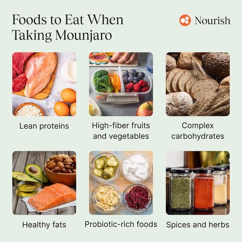 The Best Foods To Eat On Mounjaro | Nourish Mounjaro Snacks, Monjauro Diet, Mounjaro Before And After Pics, Healthy Fats Foods, High Fiber Fruits, Fiber Fruits, Prenatal Nutrition, Protein Rich Foods, Healthy Metabolism