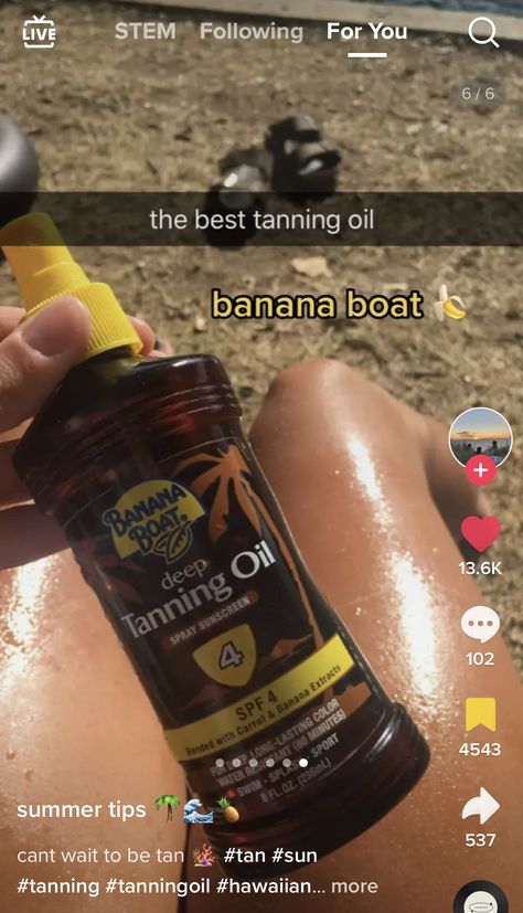 Banana Boat Tanning Oil, Best Tanning Oil, Summer Routine, Spray Sunscreen, Summer Tan, Banana Boat, Summer Tanning, Tanning Oil, Summer Inspo