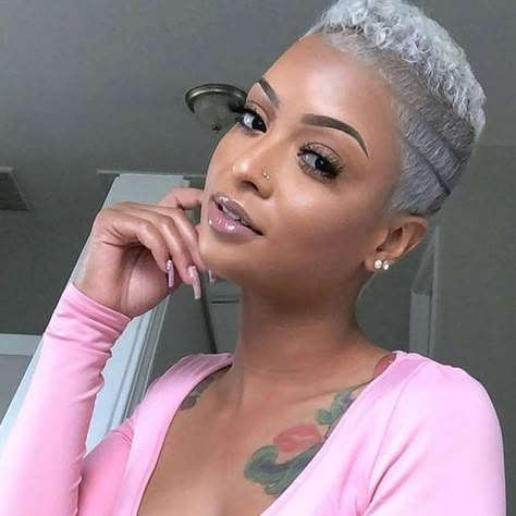 Natural Haircuts, Short Natural Haircuts, Short Hair Designs, Black Hair Short, Black Hair Short Cuts, Shaved Hairstyles, Short Shaved Hairstyles, Shaved Hair Designs, Silver Blonde Hair