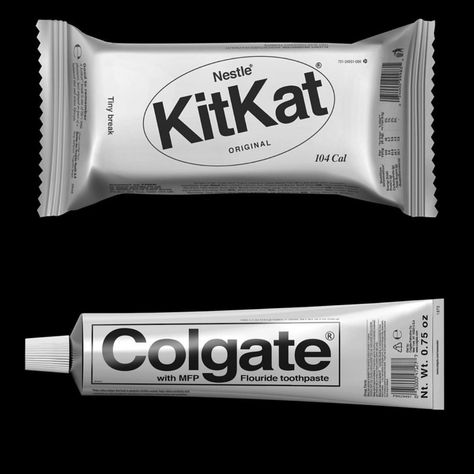 You can strip brands from all their iconic assets, remove all colors and design elements from their packaging, and just strip it down to their bare essentials. Will they still be recognized, seen or even have the same impact they did ?  Designer Kunel Gaur decided to take that theory into practice and demonstrate that in Black & White to show us how some of these iconic brands can look if they only had their names on the packs and be as minimalist as they possibly can. Brand Photography Inspiration, Beauty Marketing, Graphic Design Packaging, Box Packaging Design, Creative Poster Design, Food Packaging Design, Creative Packaging, Graphic Design Advertising, Packaging Design Inspiration